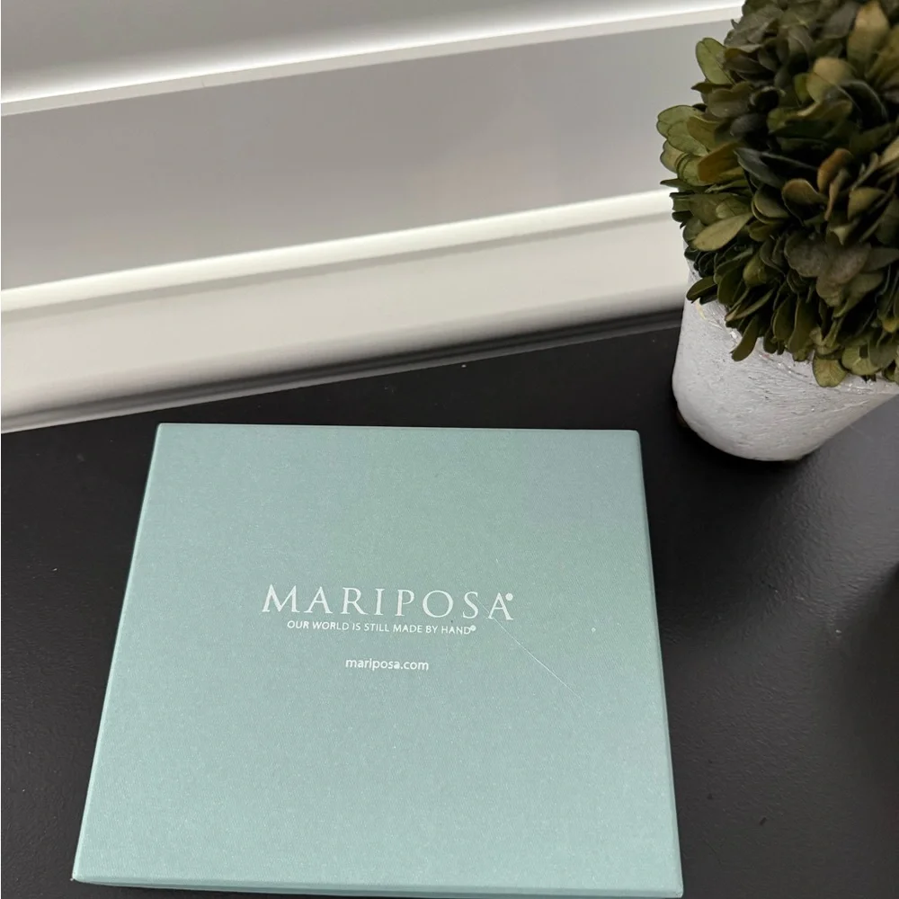 Mariposa NIB Enamel Recycled Aluminum Number Candleholder set